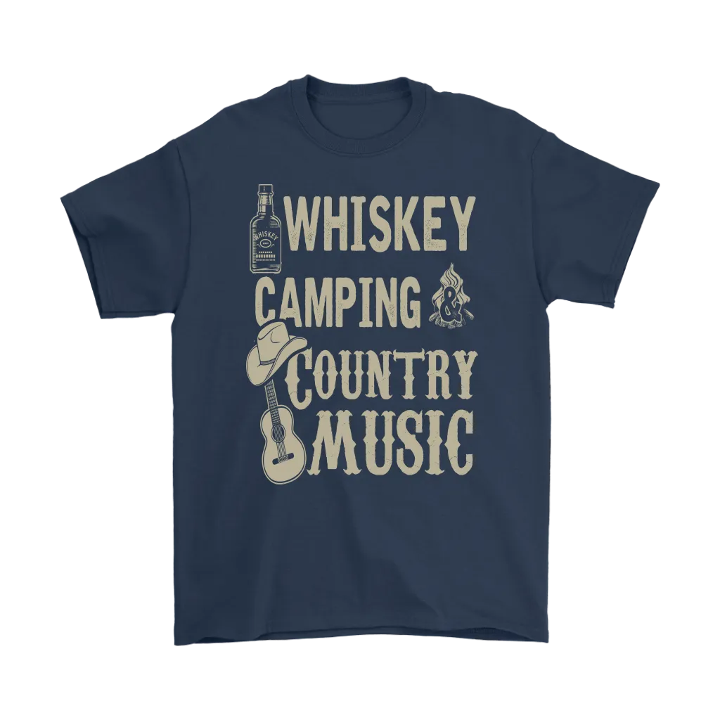"Whiskey, Camping, and Country Music" - Shirts and Hoodies