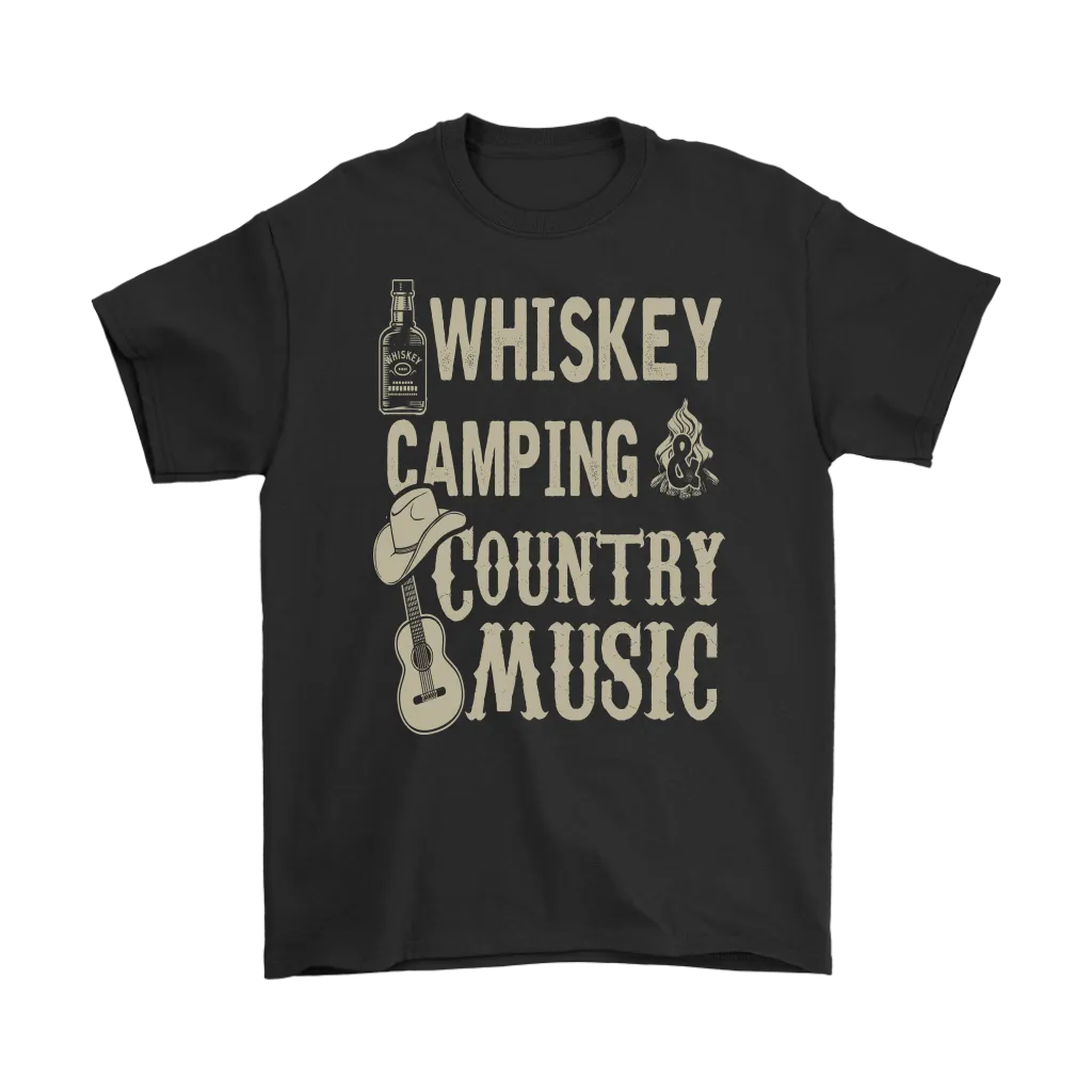 "Whiskey, Camping, and Country Music" - Shirts and Hoodies