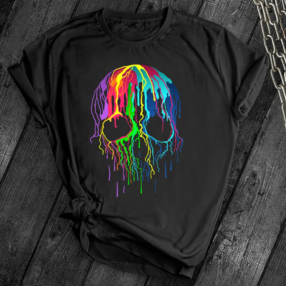 Rainbow Drip Skull Tee