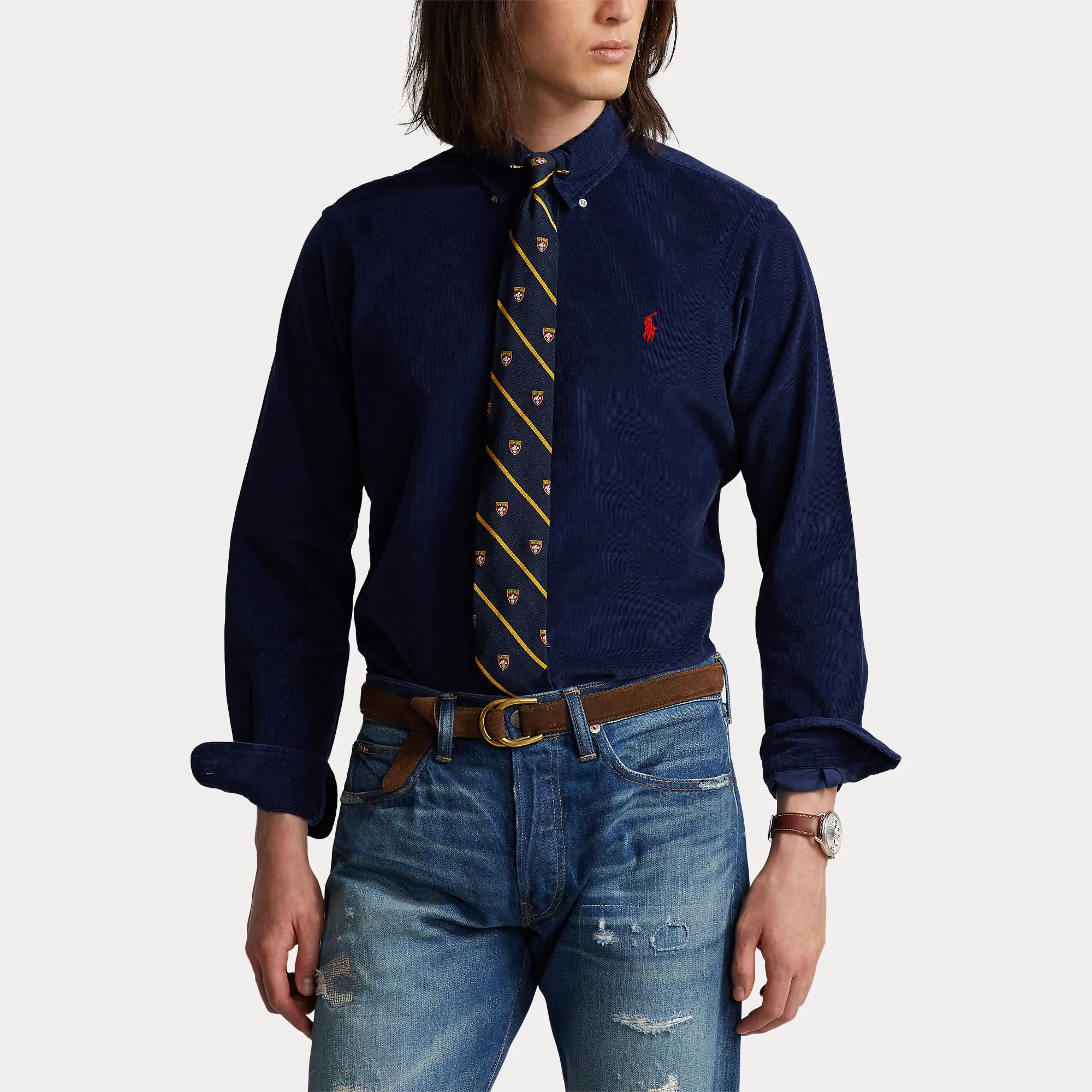 Ralph Lauren Mens Shirt Newport Navy and Olive