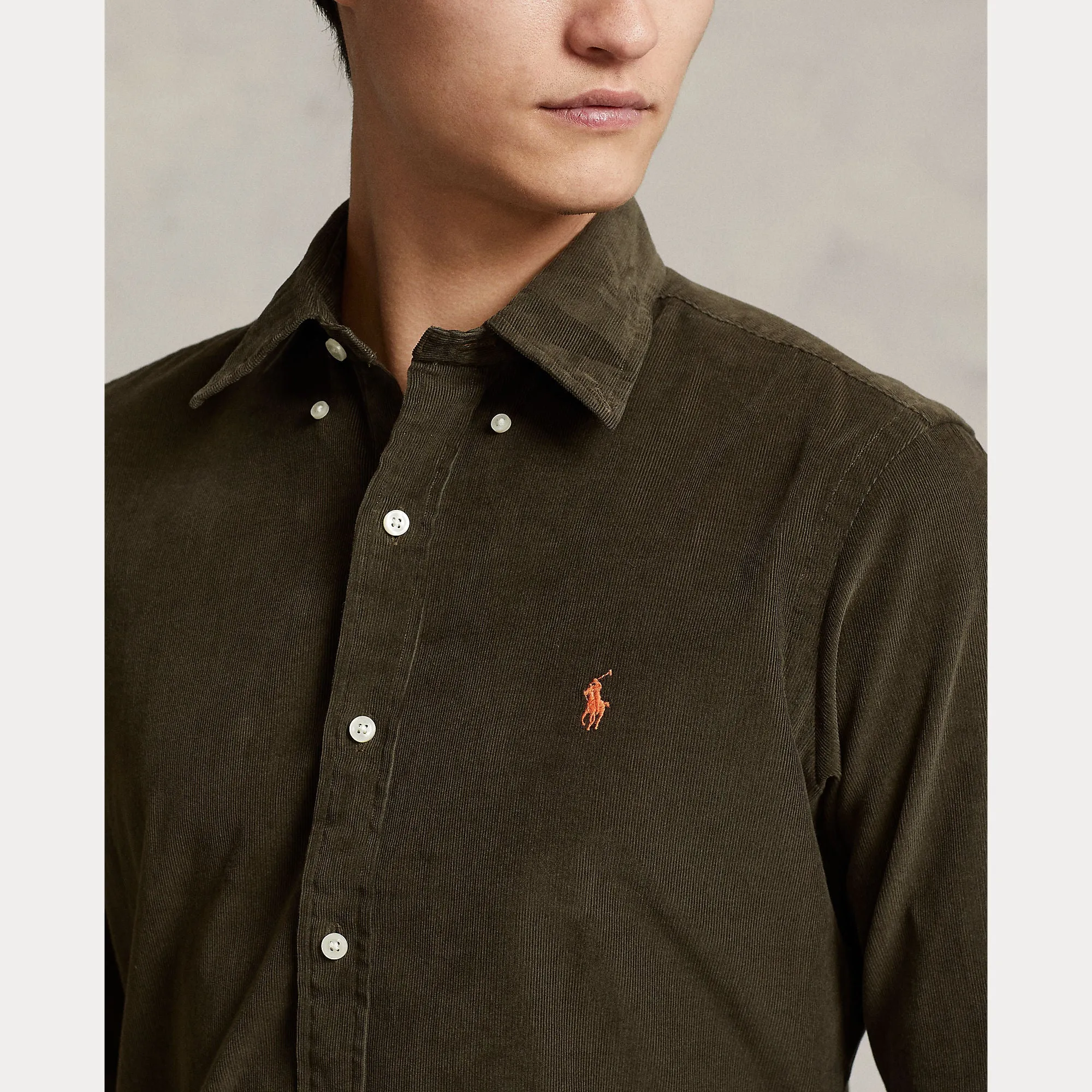 Ralph Lauren Mens Shirt Newport Navy and Olive