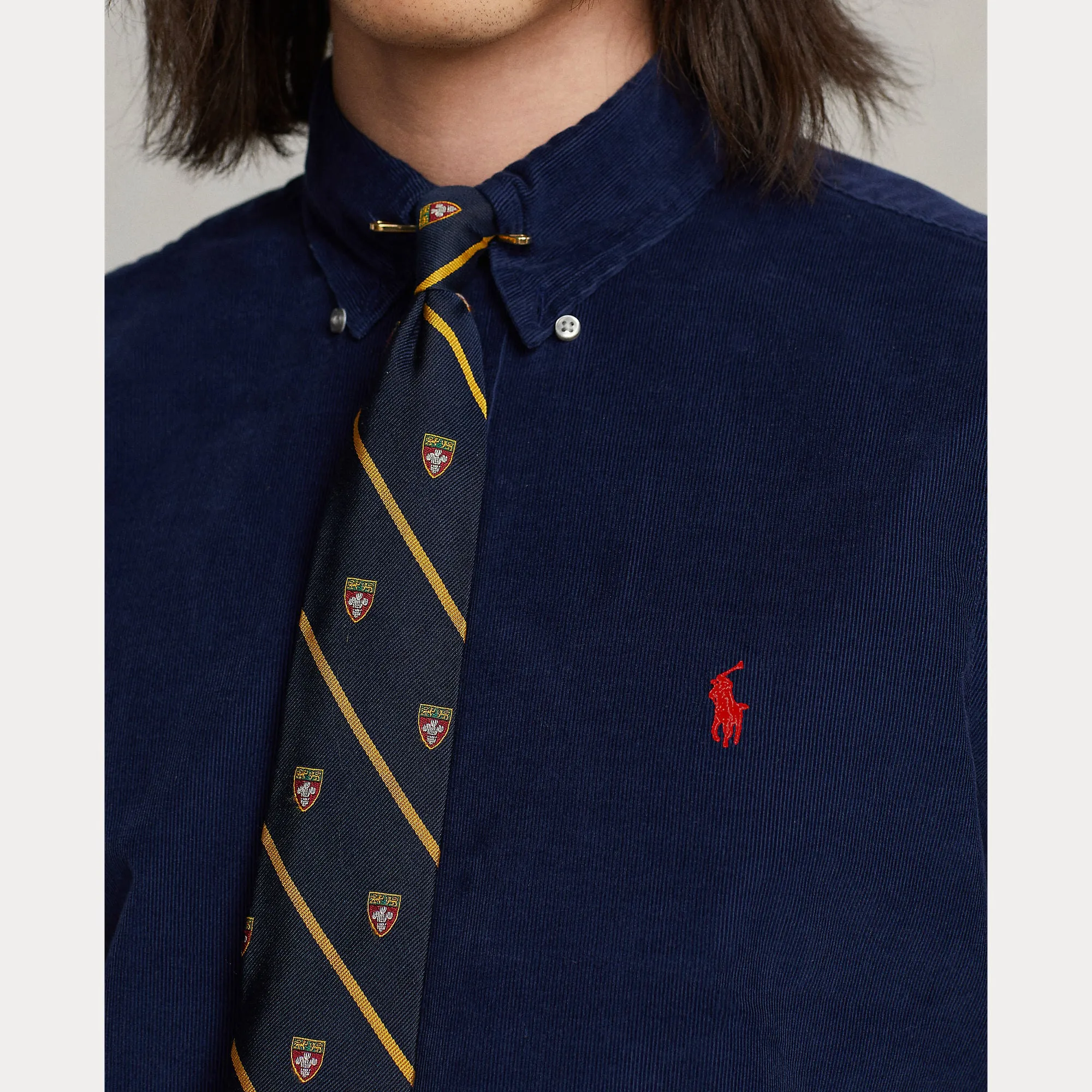 Ralph Lauren Mens Shirt Newport Navy and Olive