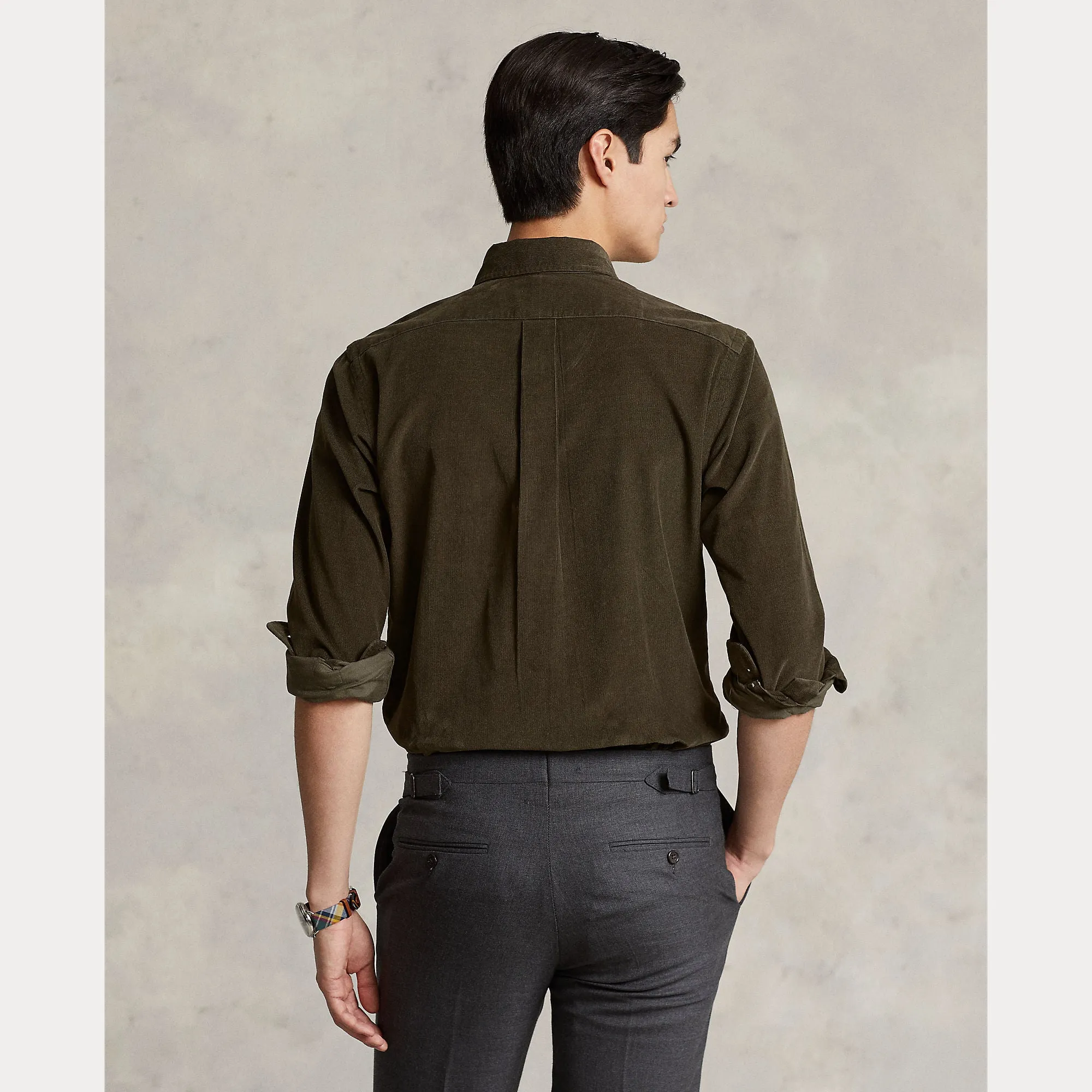 Ralph Lauren Mens Shirt Newport Navy and Olive