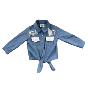 Raring Horse Denim Tie Shirt