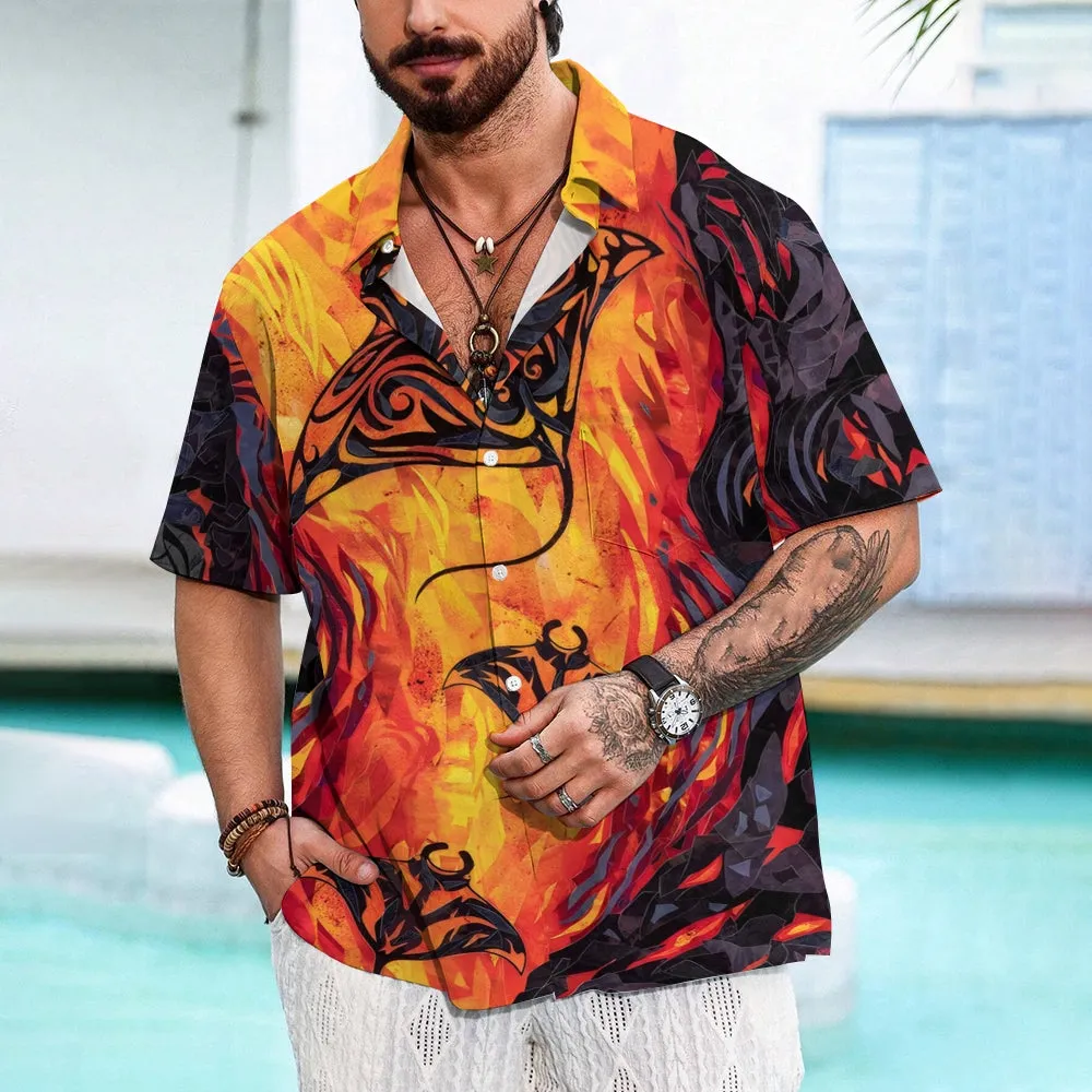 Ray Art Print Short Sleeve Shirt 2409007951