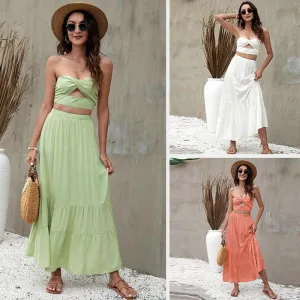 Rayon Bamboo Joint Flounced Skirt