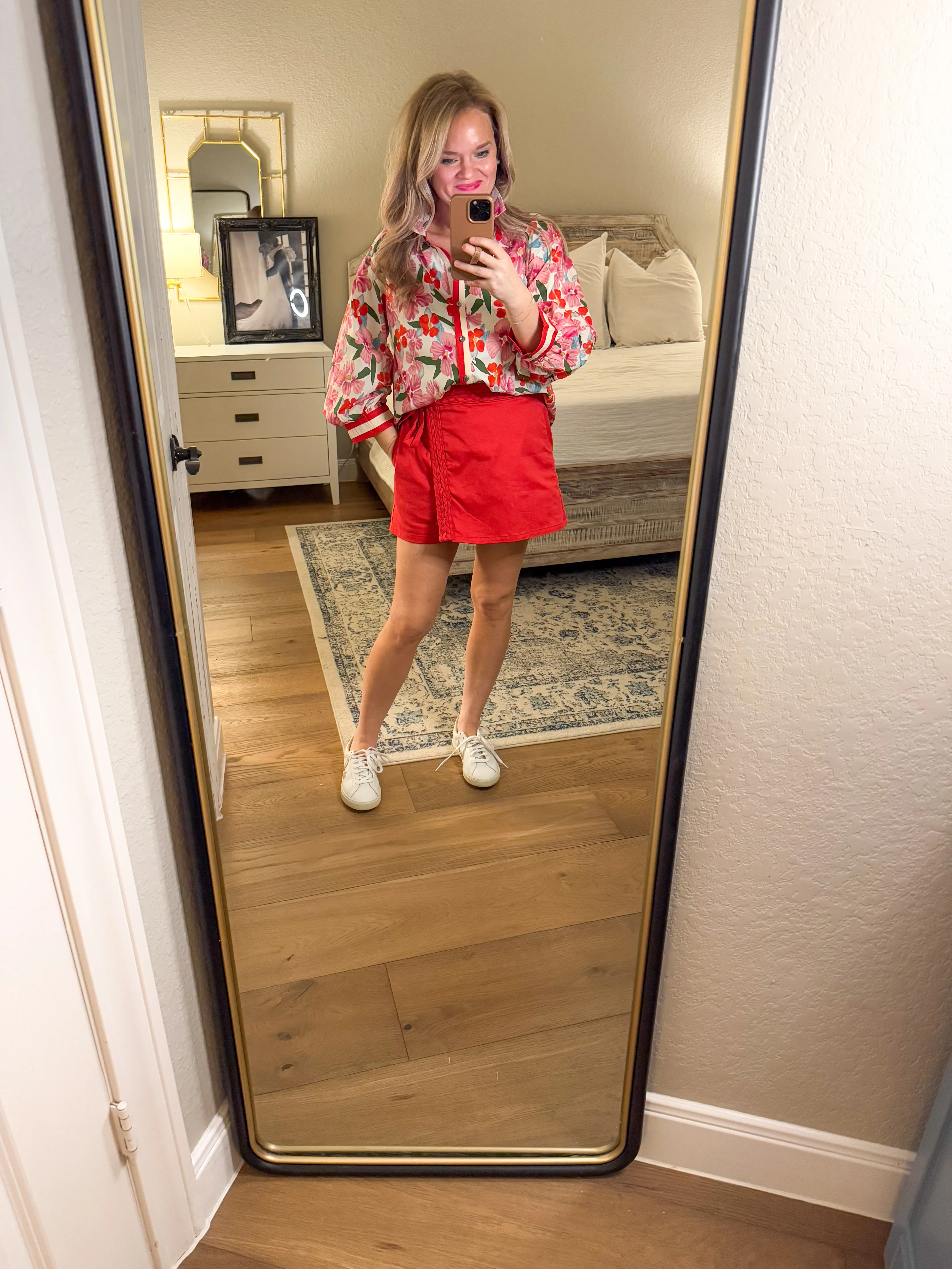 Red Braided Skort