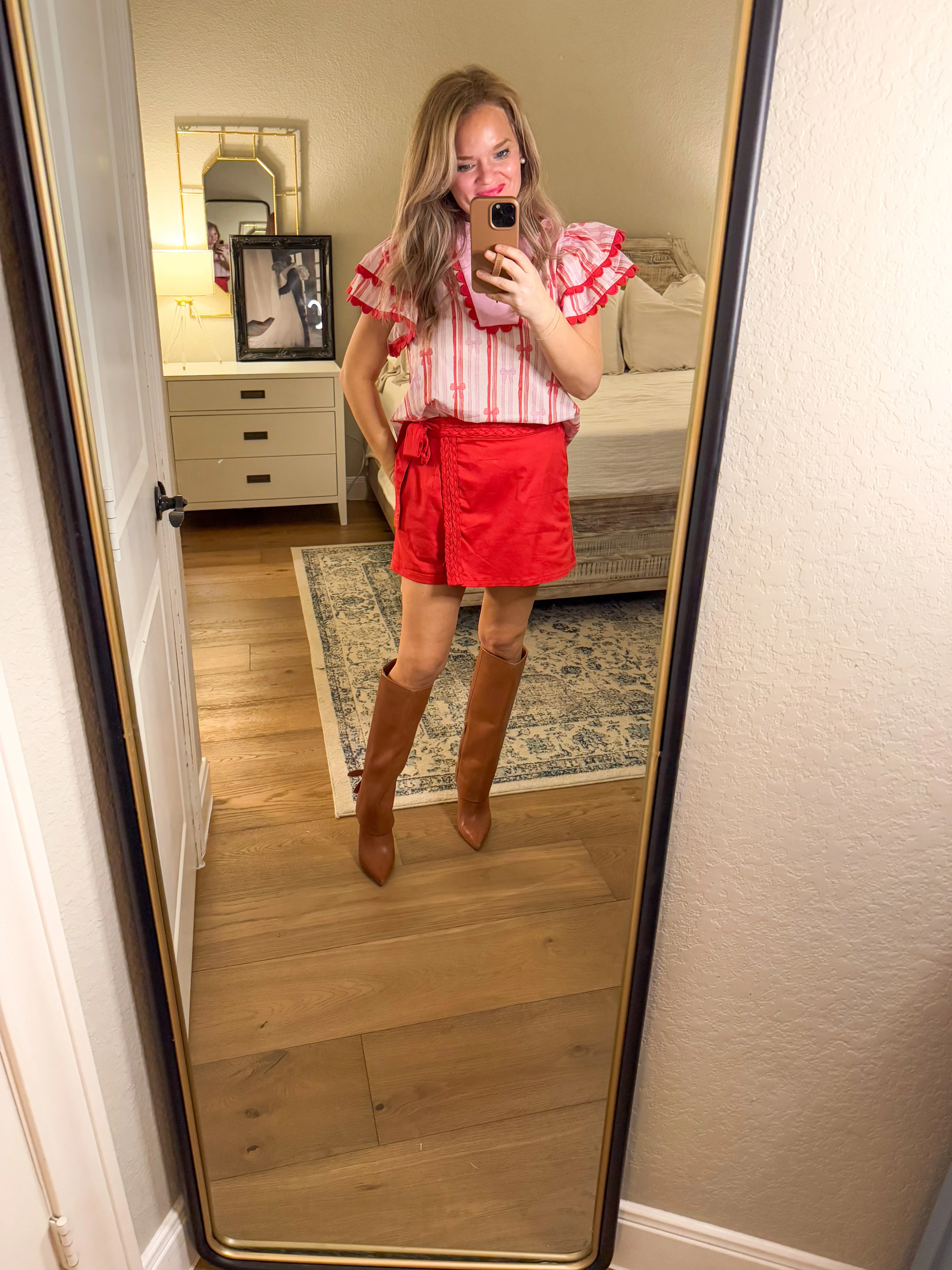 Red Braided Skort