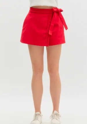 Red Braided Skort