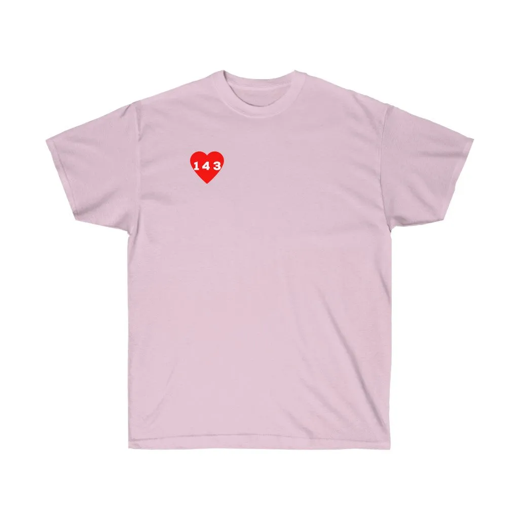 Red "143" Adult T-shirt