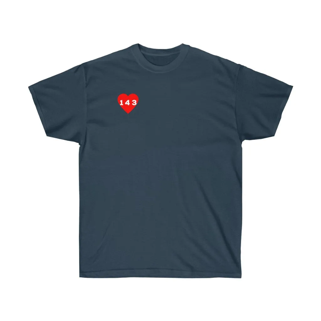 Red "143" Adult T-shirt