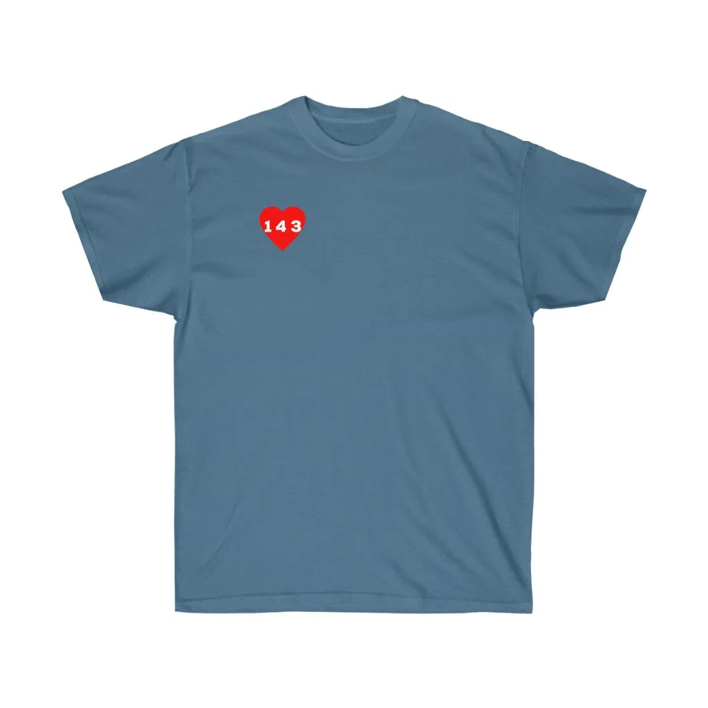Red "143" Adult T-shirt