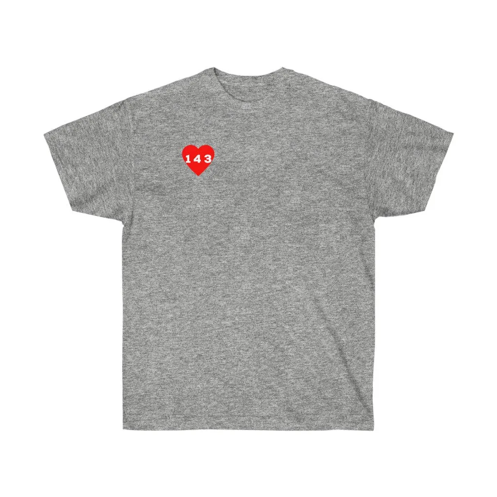 Red "143" Adult T-shirt