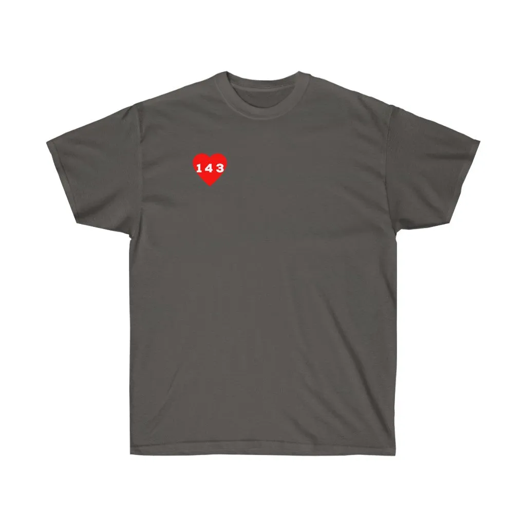 Red "143" Adult T-shirt