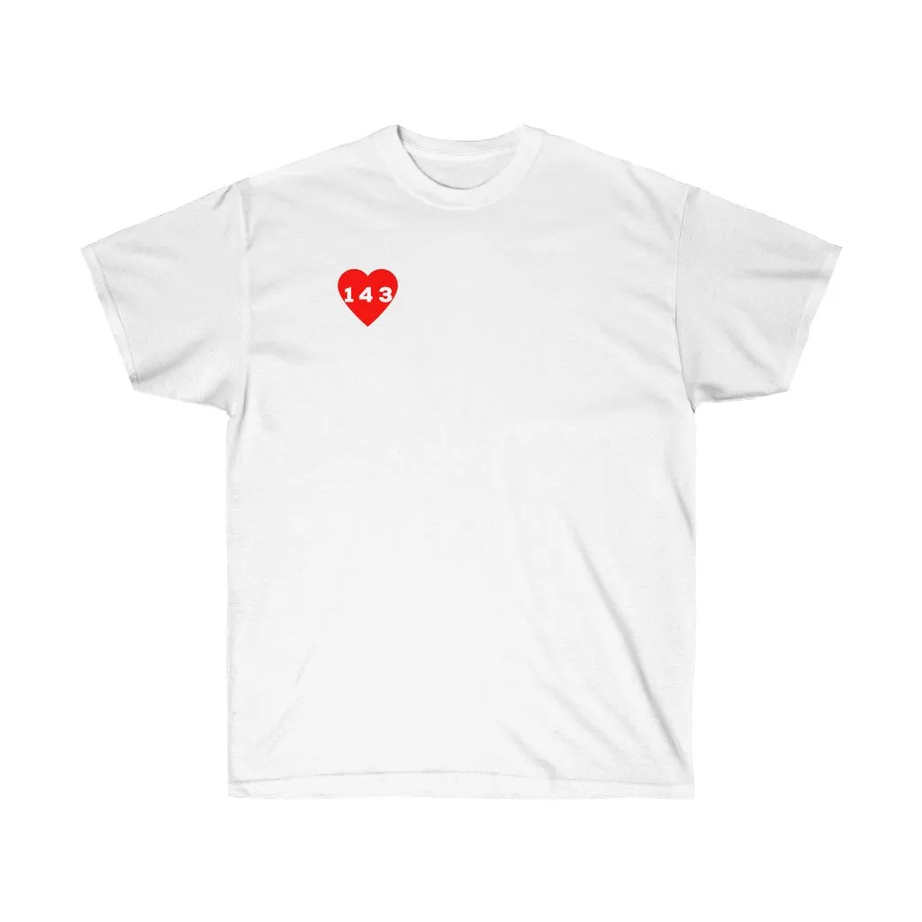 Red "143" Adult T-shirt