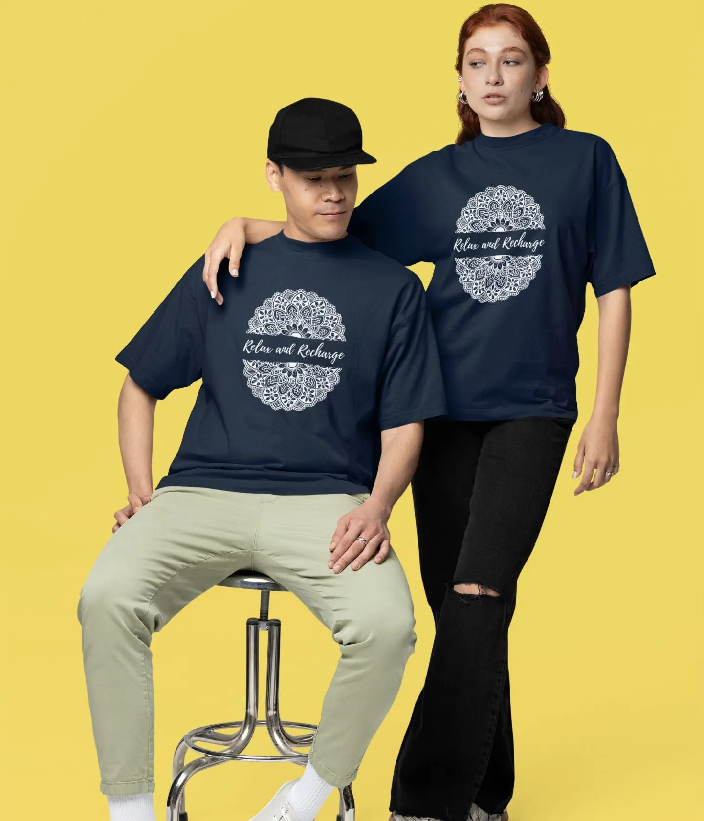 Relax And Recharge - Oversized Classic T-Shirt - Dark