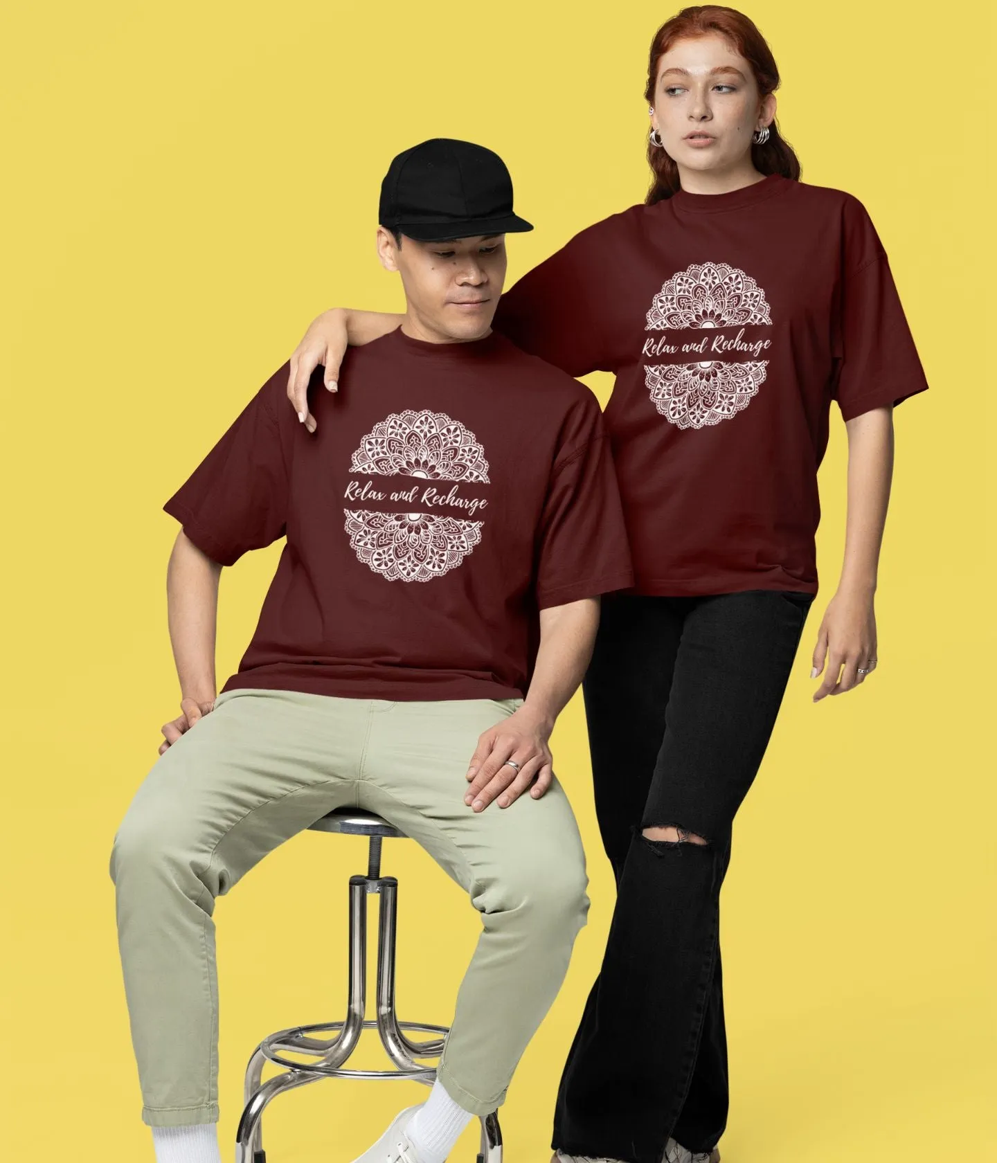 Relax And Recharge - Oversized Classic T-Shirt - Dark