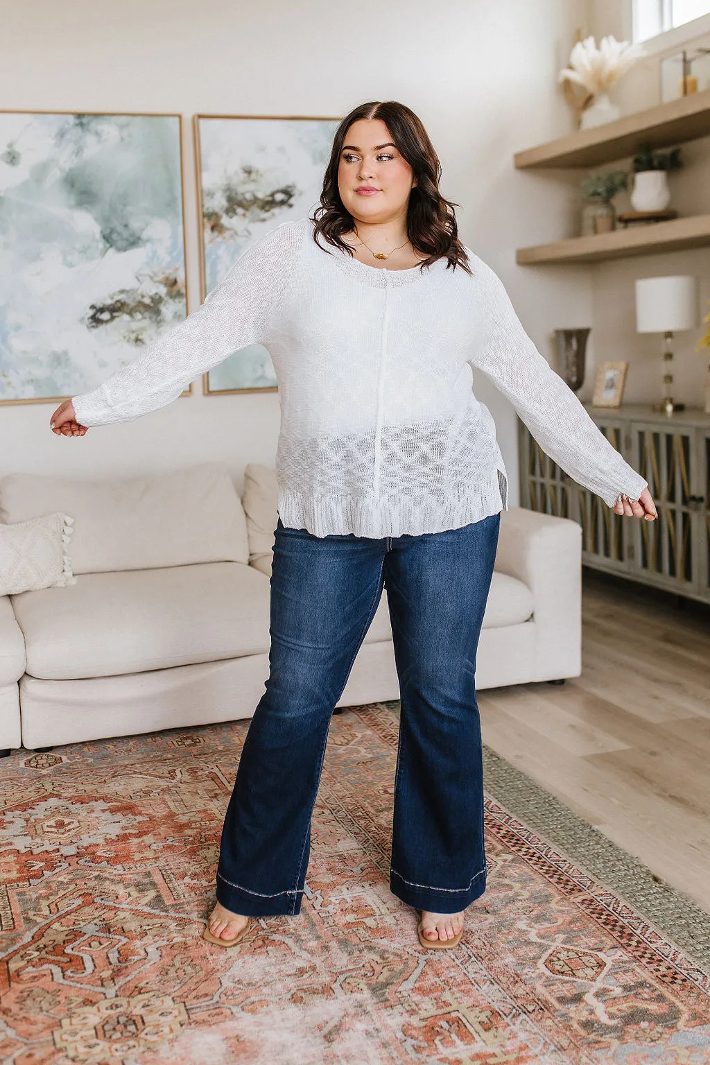 Relax With Me Knit Top in White!