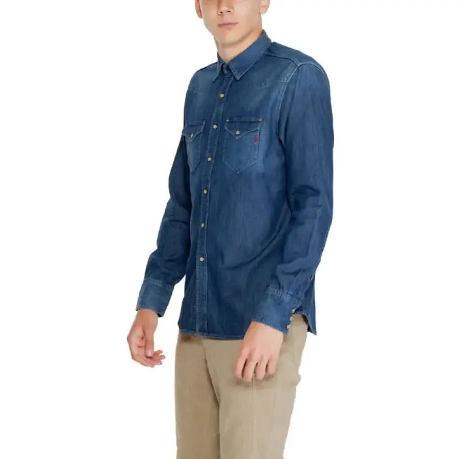 Replay Classic Long Sleeve Blue Men's Shirt