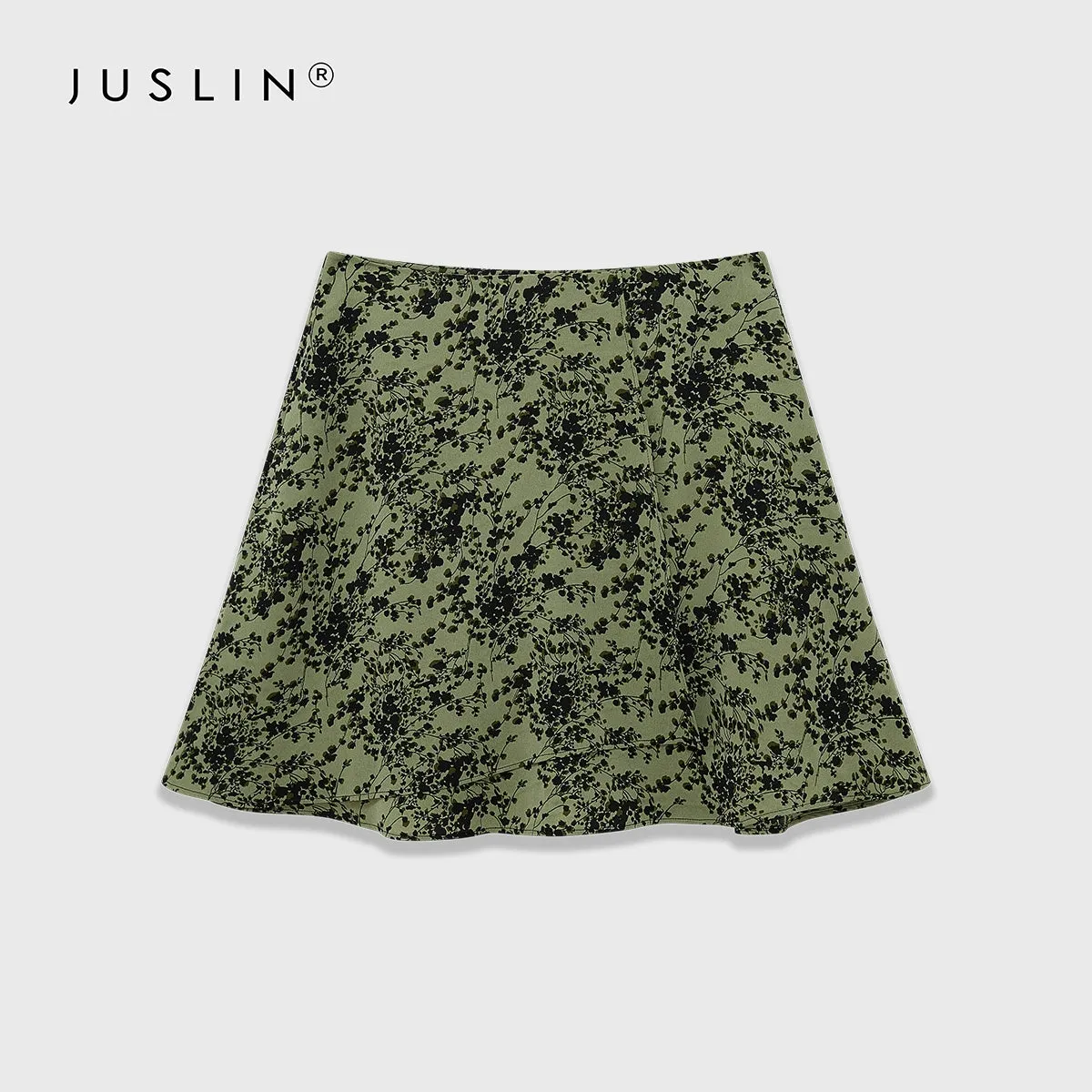 Retro Floral Asymmetric Skirt
