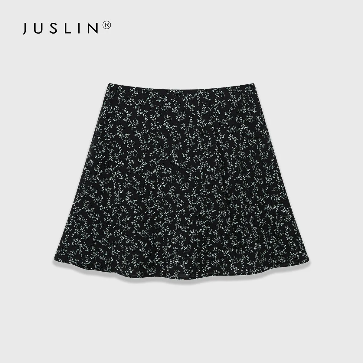 Retro Floral Asymmetric Skirt