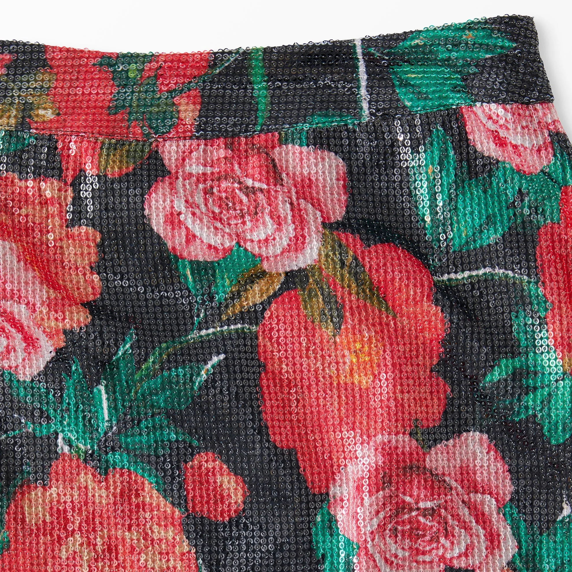 Roses and Sequins Maxi Skirt