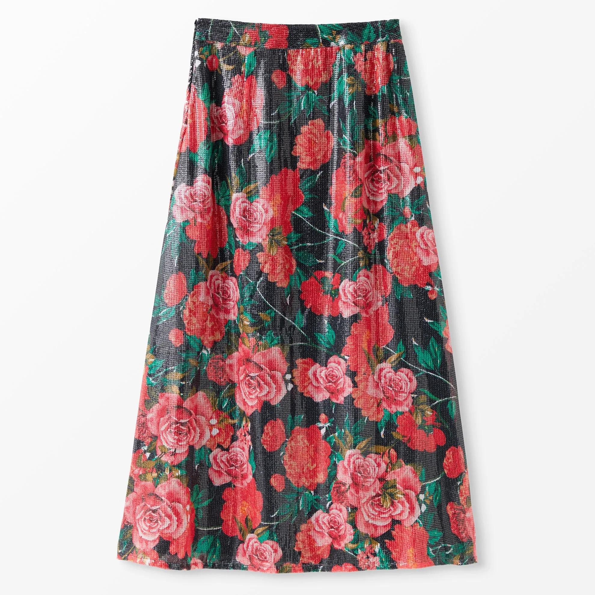 Roses and Sequins Maxi Skirt