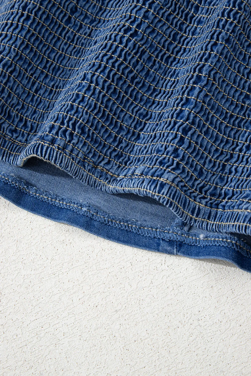 Sail Blue Bow-Down Denim Tube Top