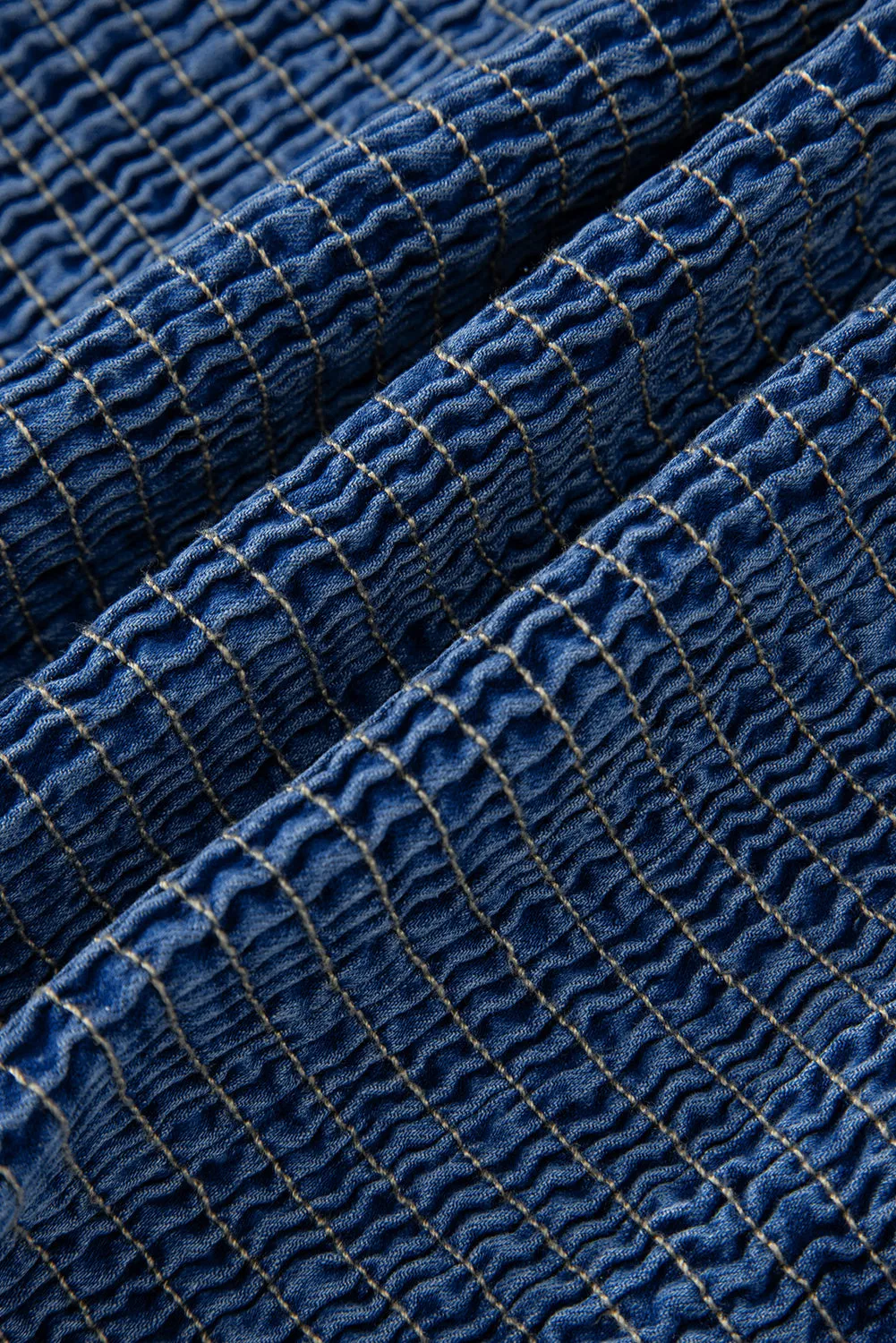Sail Blue Bow-Down Denim Tube Top