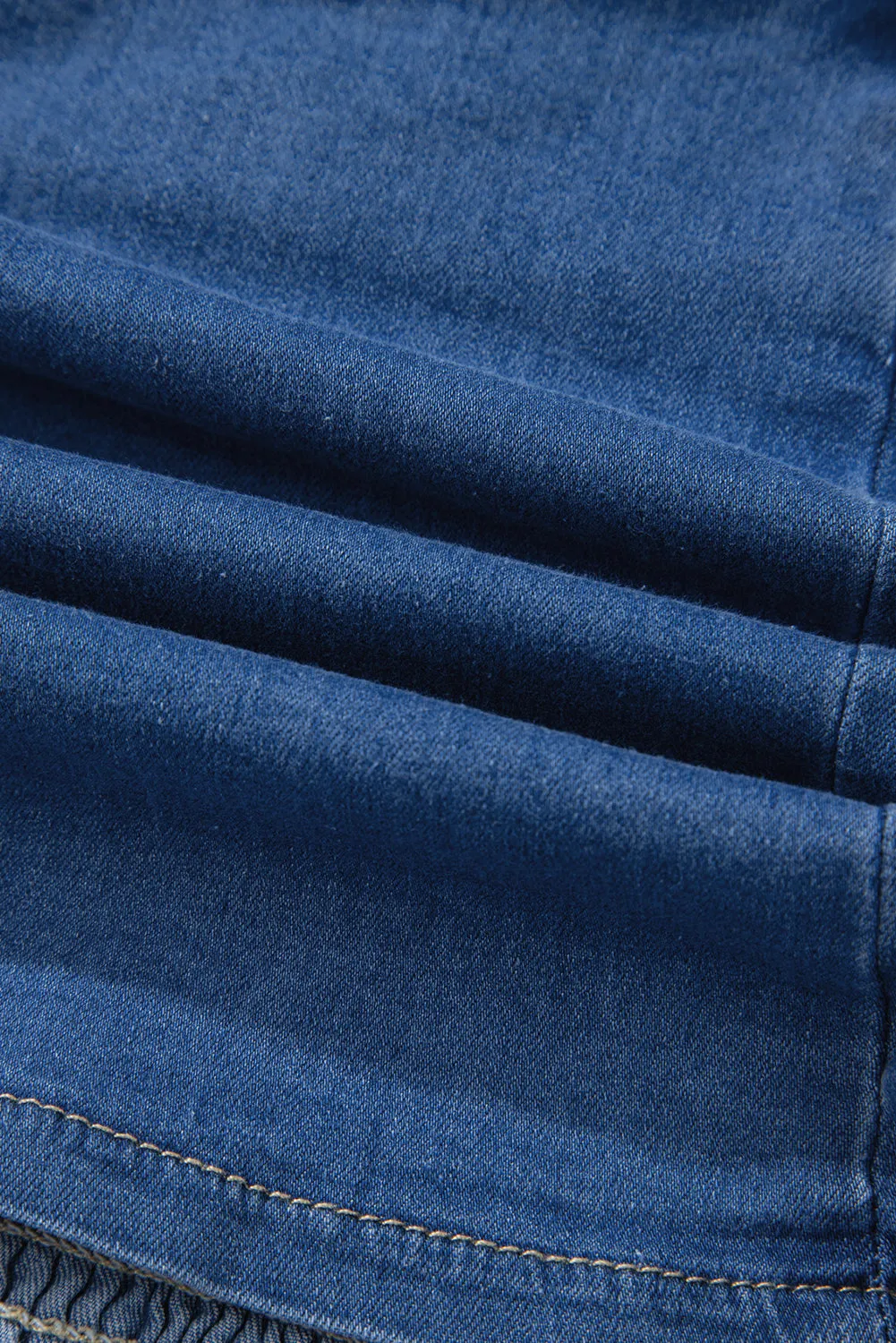Sail Blue Bow-Down Denim Tube Top