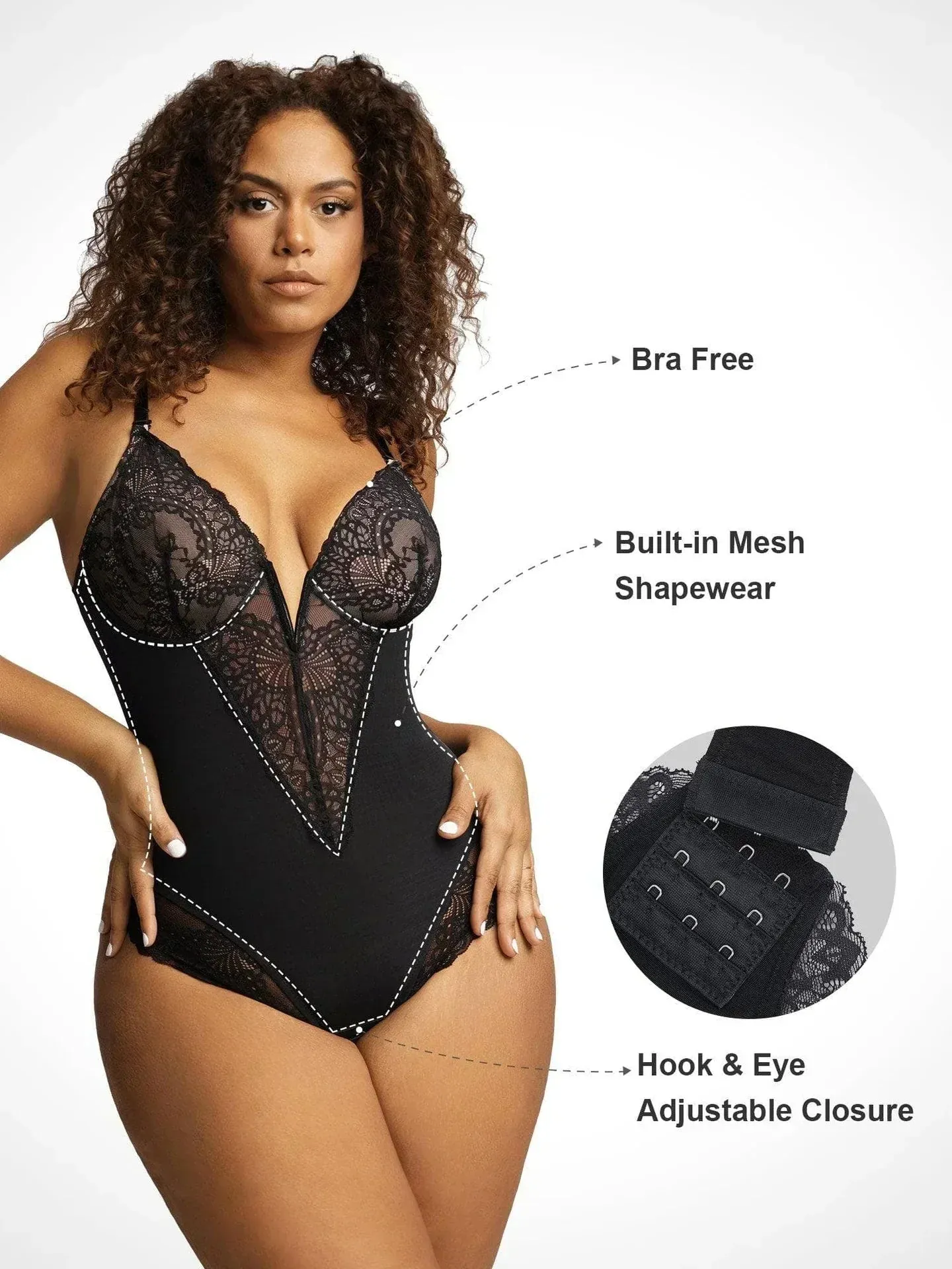 Sara | Plunge Neck Body Shaper