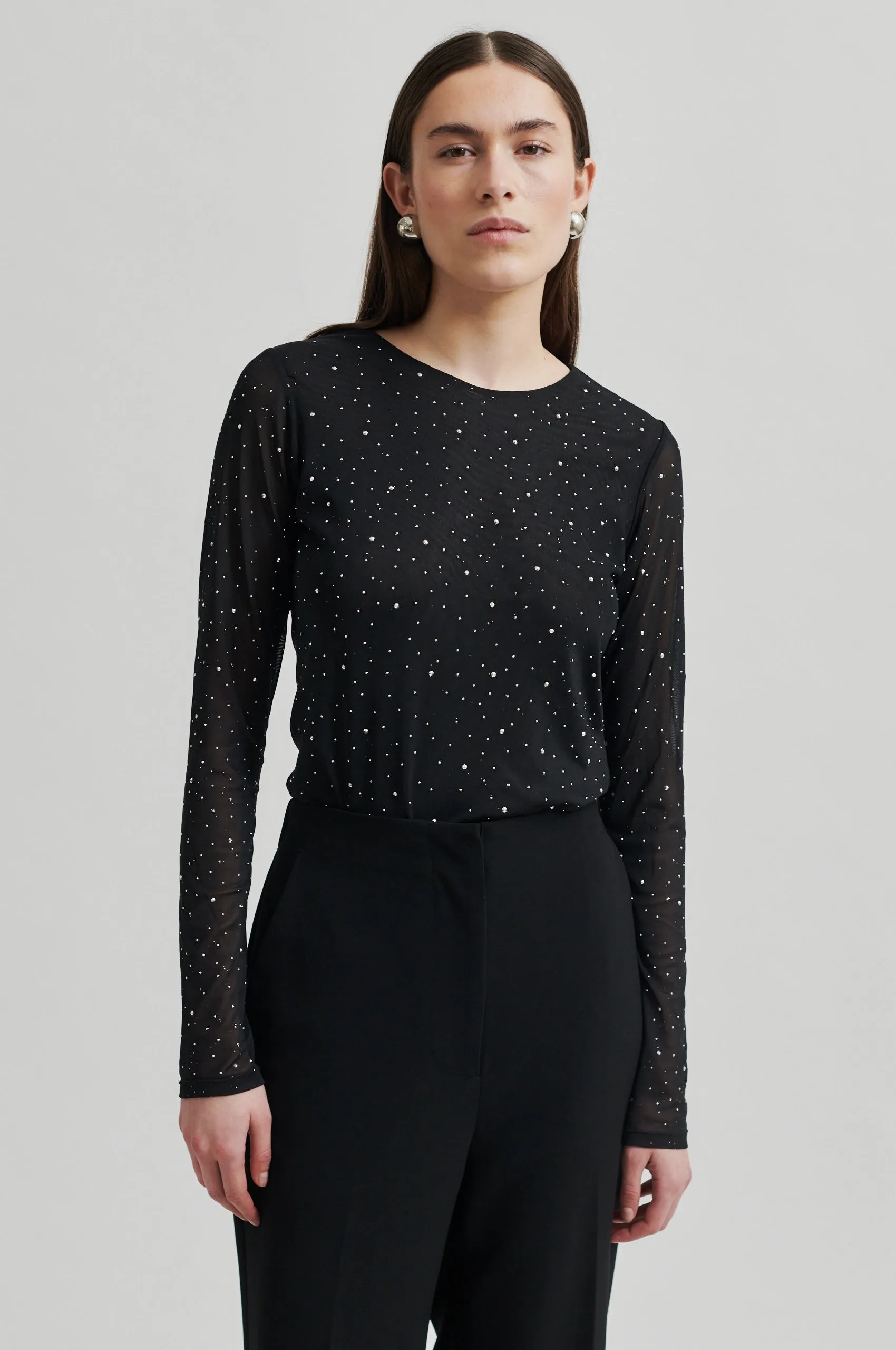 Second Female Edgy O-Neck Mesh Tee