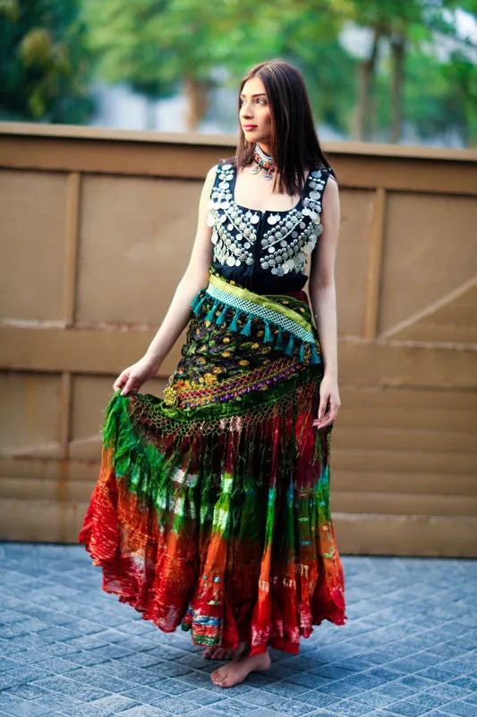 Senoritas skirt brown red green WLS