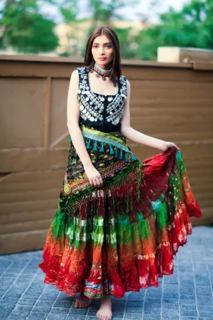 Senoritas skirt brown red green WLS