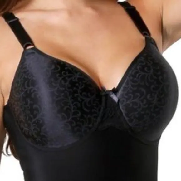 SHAPEEZ Tankee Slip 34 D black NEW back fat smoothing shapewear