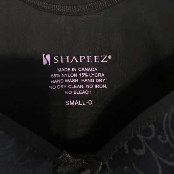 SHAPEEZ Tankee Slip 34 D black NEW back fat smoothing shapewear