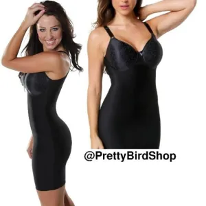 SHAPEEZ Tankee Slip 34 D black NEW back fat smoothing shapewear