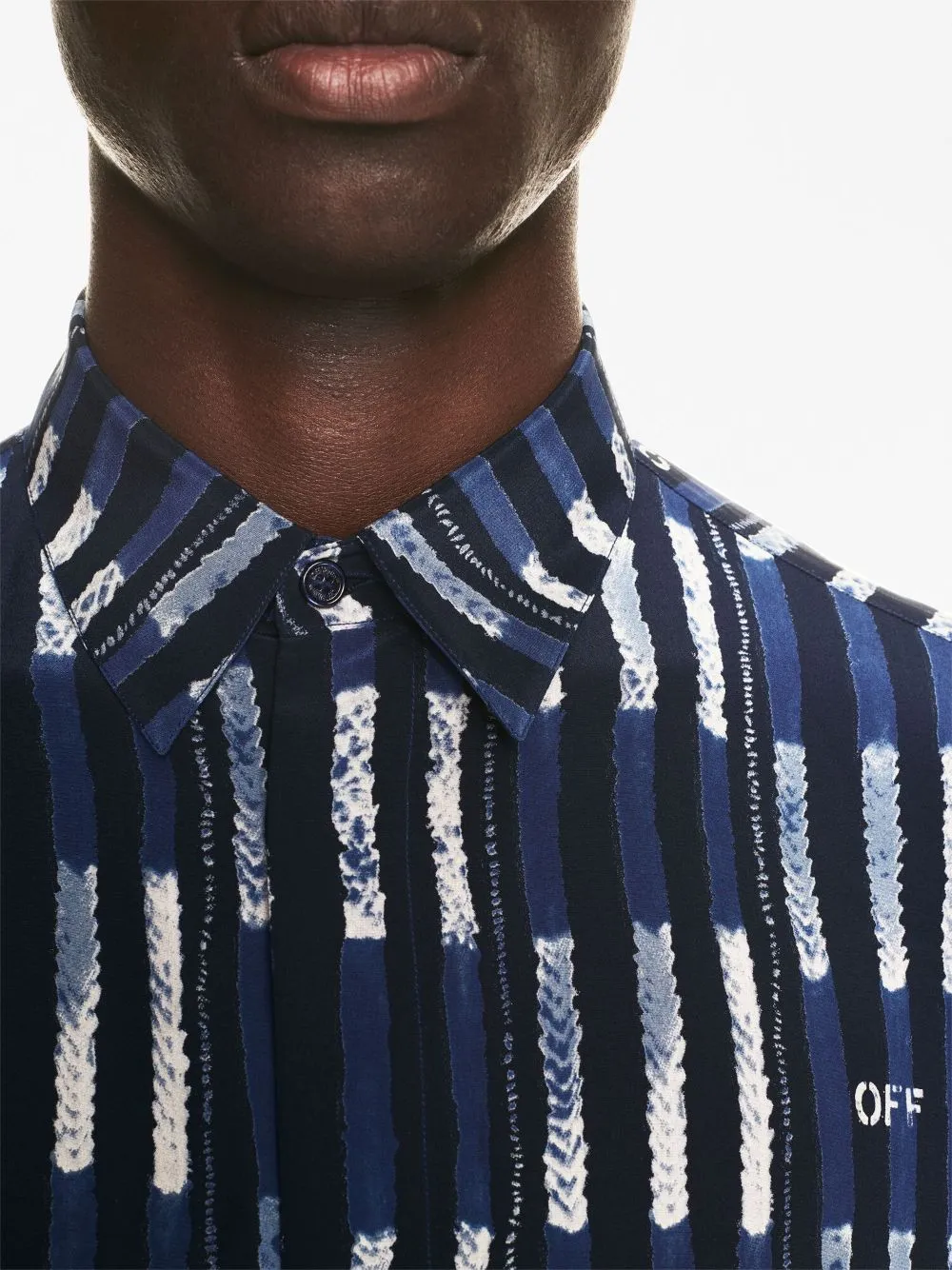 Shibori All-Over Print Silk Shirt