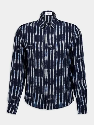 Shibori All-Over Print Silk Shirt