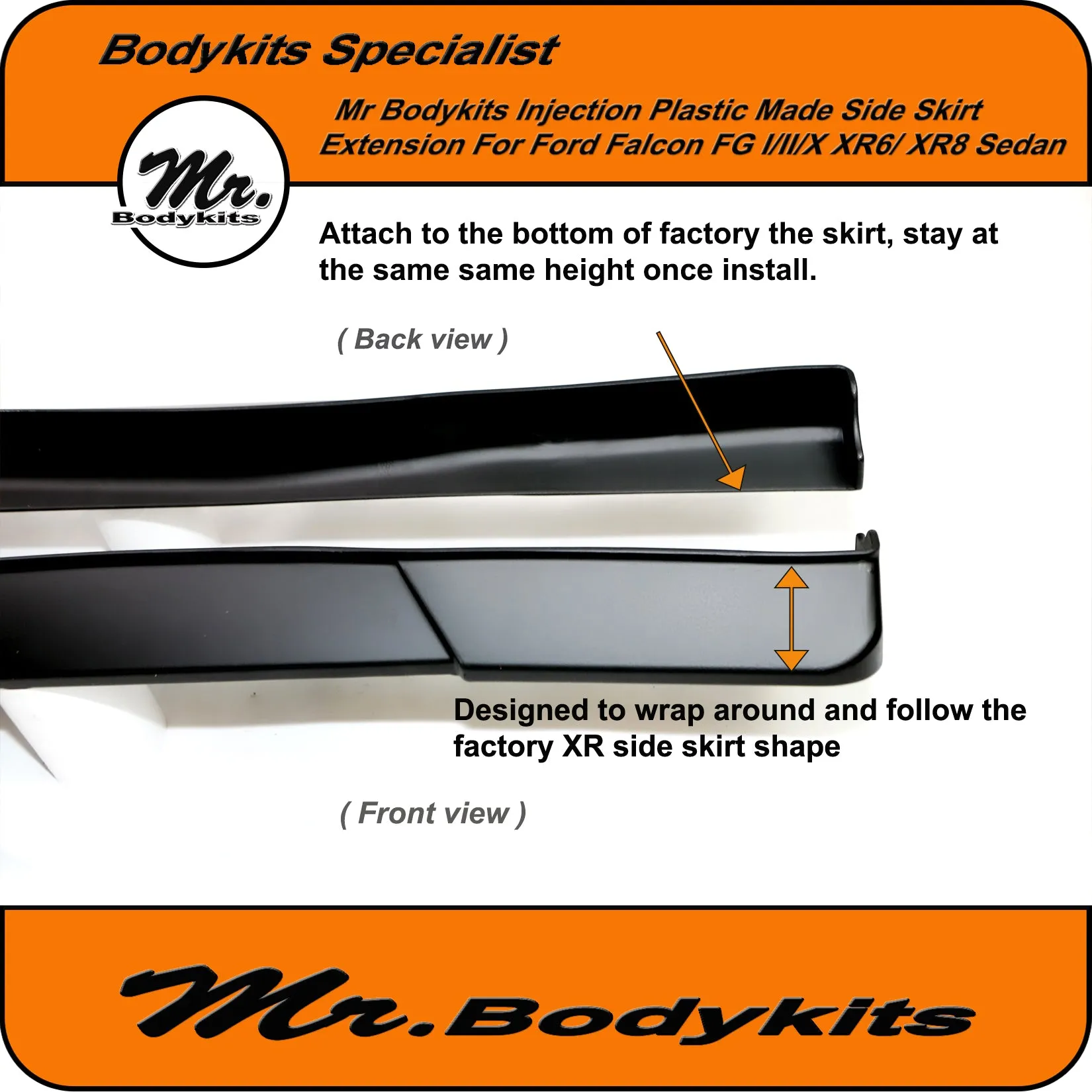 Side Skirt Extensions For Ford Falcon FG I / II & FG-X XR / G6 Sedan Factory Side Skirts by Mr Bodykits