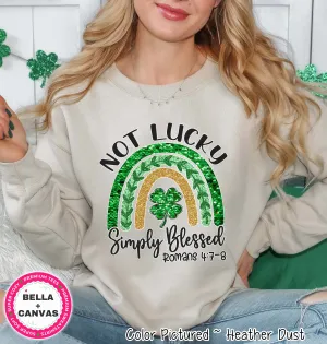 Simply Blessed Rainbow St Patricks Day Tee or Sweatshirt