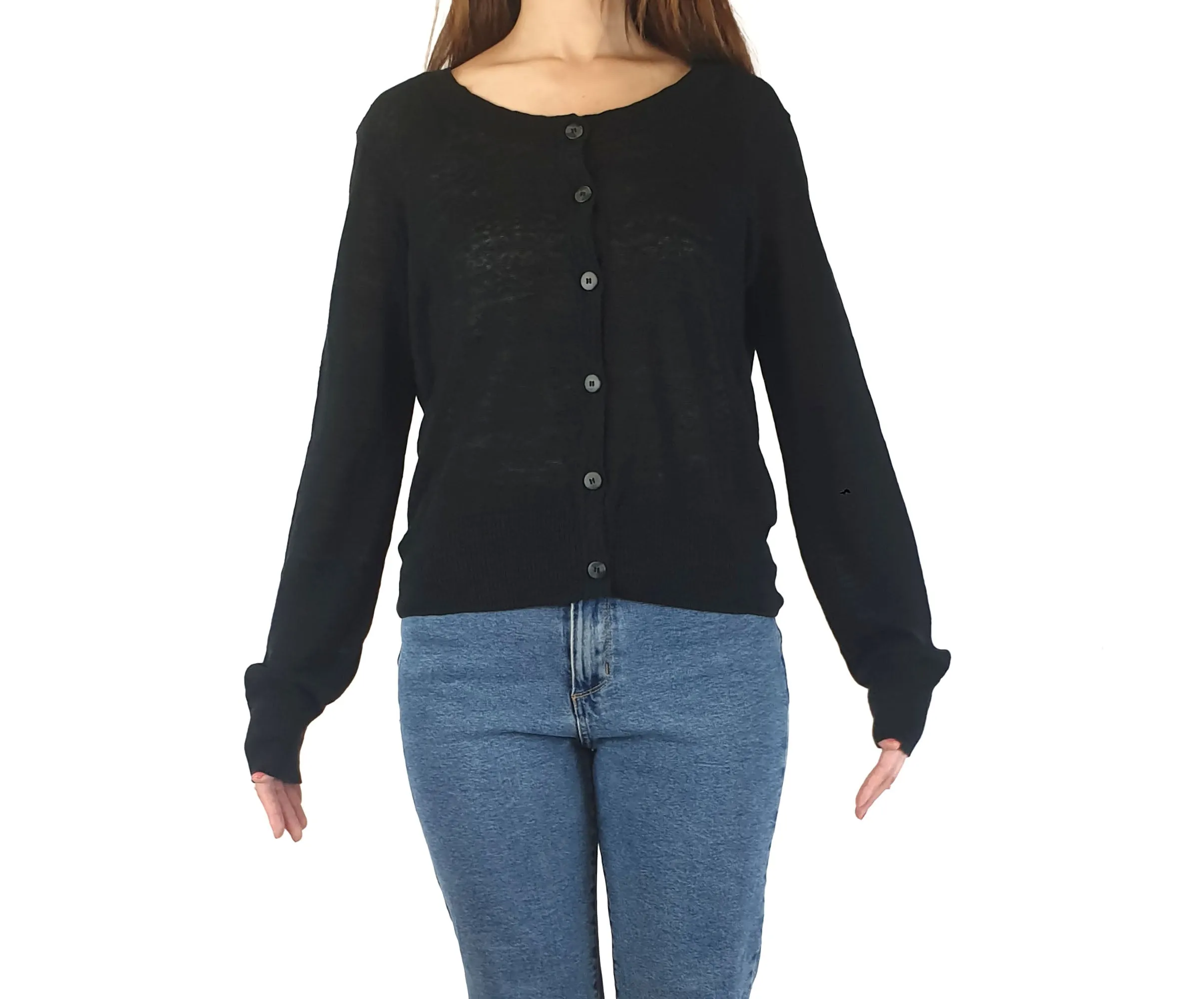Skin & Threads 100% linen knit cardigan size 2, best fits 10