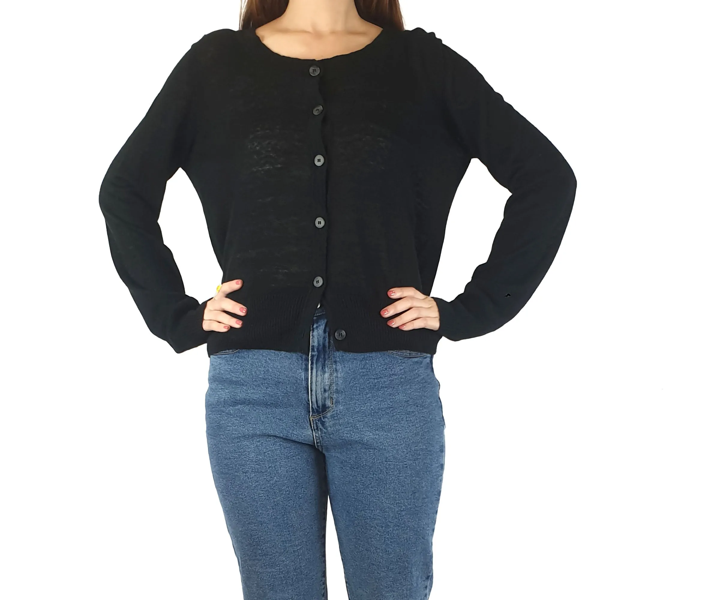 Skin & Threads 100% linen knit cardigan size 2, best fits 10