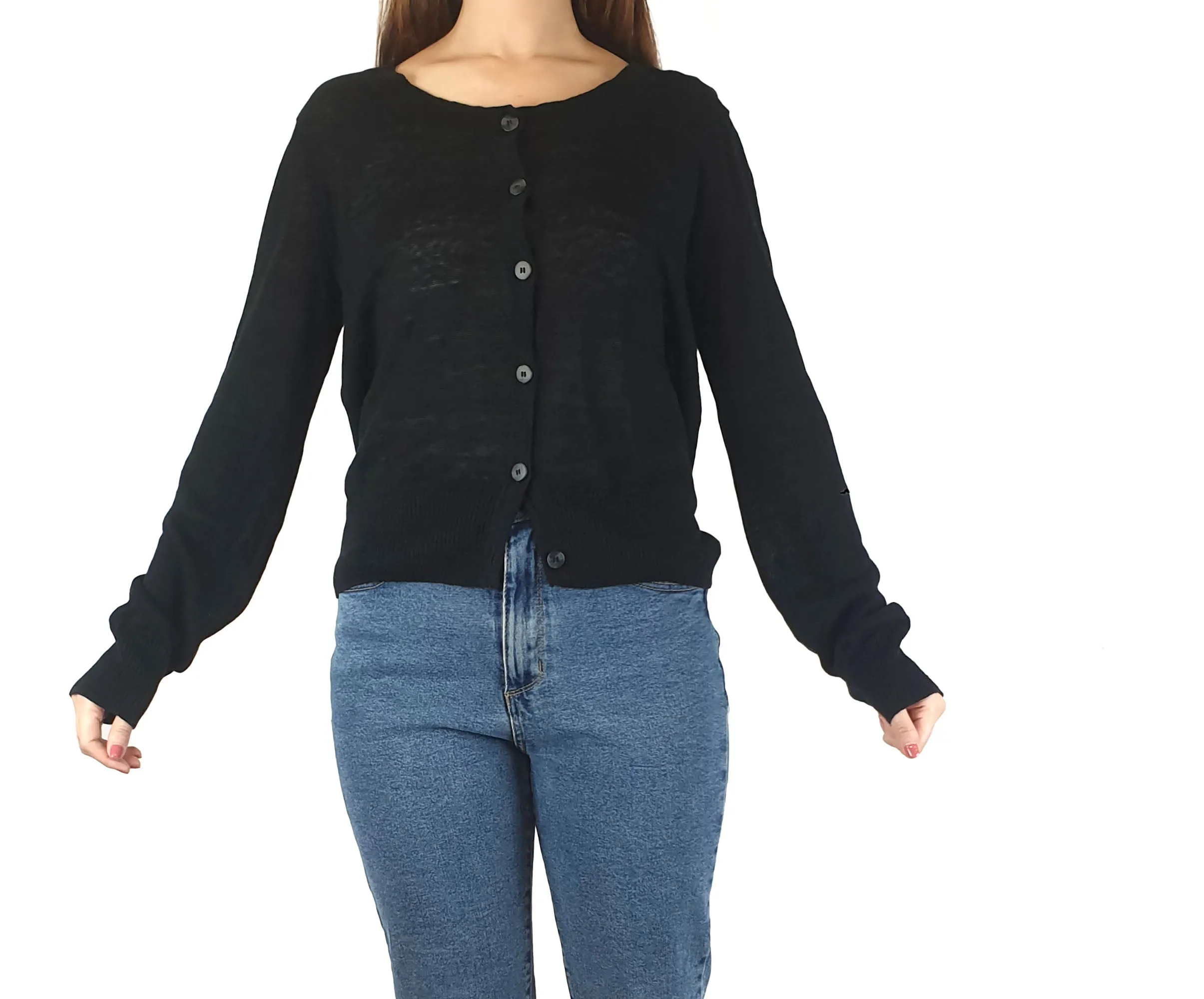 Skin & Threads 100% linen knit cardigan size 2, best fits 10
