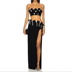 Skye Flower Detailed Skirt Set