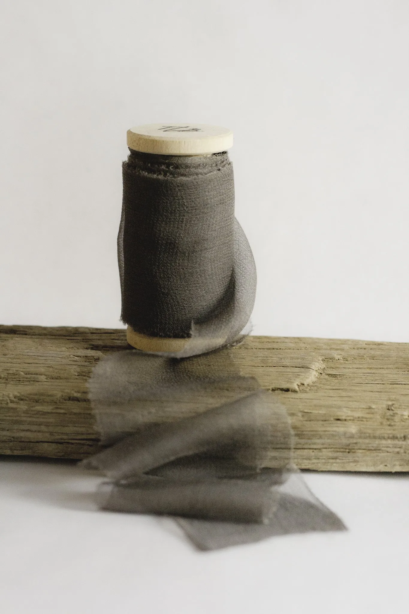 Slate Grey Silk Gauze Ribbon