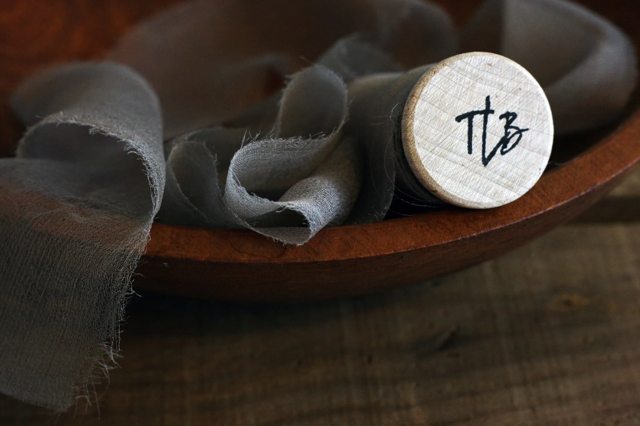 Slate Grey Silk Gauze Ribbon