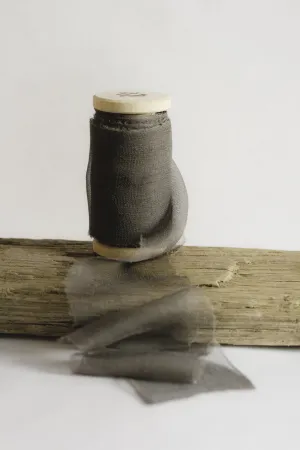 Slate Grey Silk Gauze Ribbon