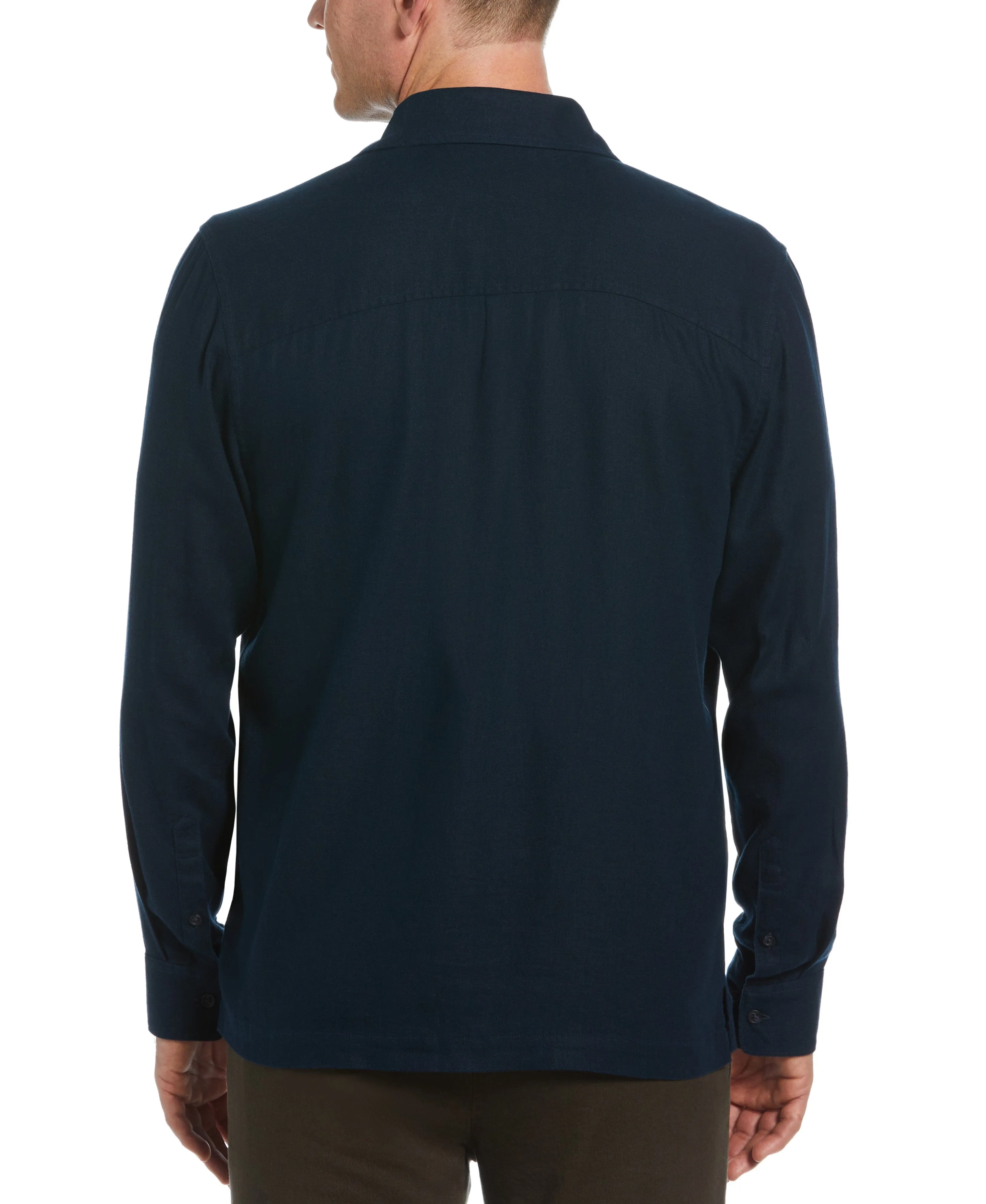 Slim Fit Solid Twill Button Down Shirt