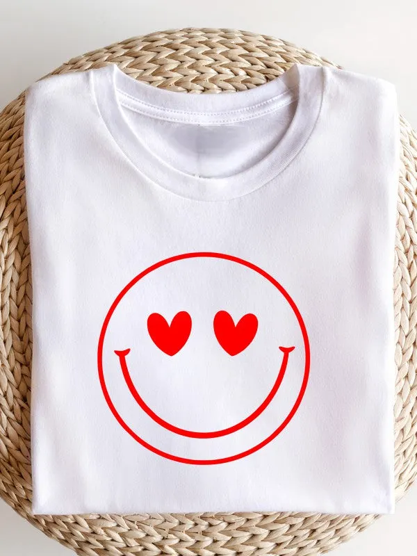 Smiley Face Heart Eyes Cozy Bella Canvas Tee